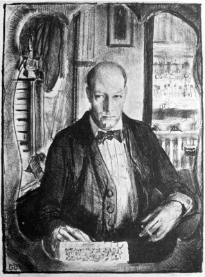 George Bellows, "Self-Portrait," 1921. Lithograph., 10 1/2 x 7 7/8 inches. 