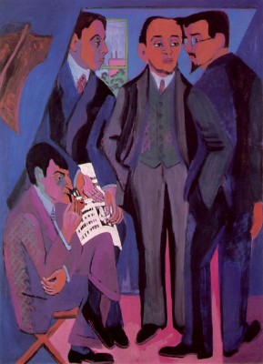Ernst Ludwig Kirchner, "A Group of Artists (Die Brücke)," 1926-27.