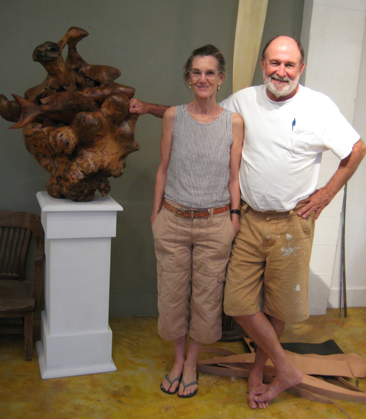 Helen and Ben Harrison in Helen’s studio with her sculpture, “Coral Head.” See more of her work at harrison-gallery.com.