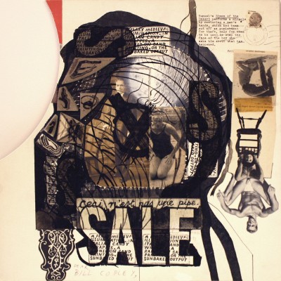 "Untitled (SALE, Ceci n'est pas un pipe)," 1974/1986/1991. Acrylic, ink and collage, 15 x 15 inches. © The Ray Johnson Estate, courtesy Richard L. Feigen & Co., New York.