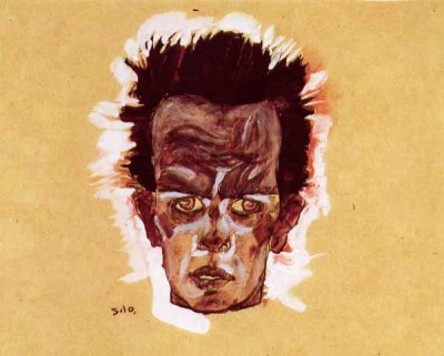 "Self-Portrait," 1910. Pencil, watercolor and gouache.