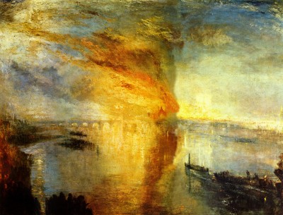 J.M.W. Turner, "the Burning of the Houses of Lords and Commons, October 16, 1934." Oil on canvas. Cleveland Museum of Art.