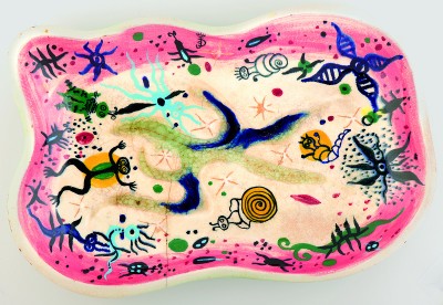 Julio de Diego, "River Patterns," 1950. Stonelain glazed stoneware.