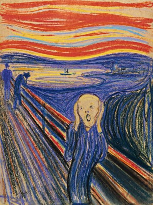 Edvard Munch (1863-1944), The Scream, 1895. Pastel on board, 31 x 23 ¼ inches. Private collection.